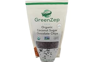 Coconut Sugar Organic Chocolate Chips for Baking, 4 Simple Ingredients, Dairy Free, Soy Free, Gluten Free Dessert, Non GMO, Vegan, Healthy Caffeine Free Substitute for Chocolate, Perfect for Snacks, 16 Ounce 1 Pound Bag, By GreenZep