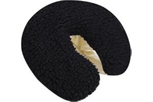 Uralili Soft Fleece Massage Table Face Cradle Cover Berber Fleece Beauty Bed Headrest Pillow (Black)