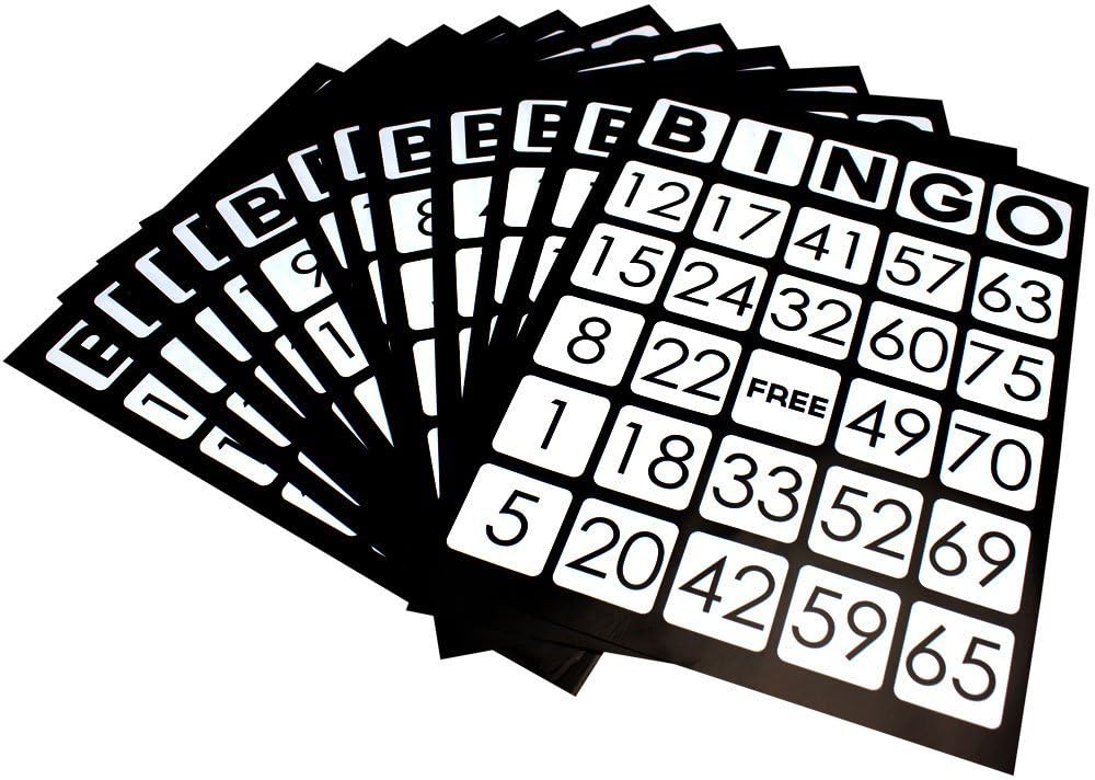 50 Pack of Jumbo Bingo Cards with Unique Numbers - Includes 100 Bonus Bingo Markers!