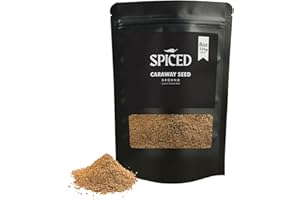 RHYTHM AROMATICS SPICED Ground Caraway Seed, 8oz of Pulverized Caraway Seeds in Resealable Bag, Great for Cooking, Seasoning, Baking, Rye Bread, Curry, Stew, and Even Liquors