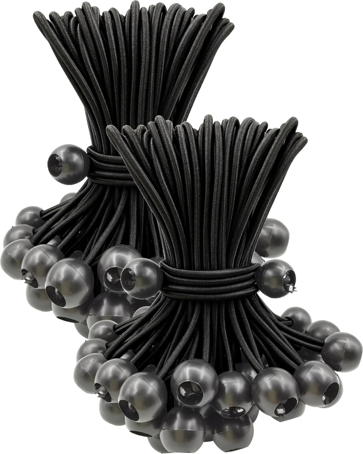 BINCKIN Bungee Balls 100 Pcs, 6 Inch Bungee Cords with Balls, Tent Accessories for Camping Tarp, Tents, Canopy and Fixings (Black)