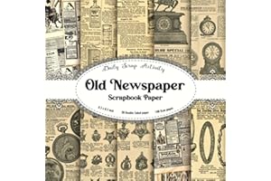 Old Newspaper Scrapbook Paper: Vintage Newspaper Texture Decorative Pattern For Gift Wrapping, Double Sided Decorative Craft 