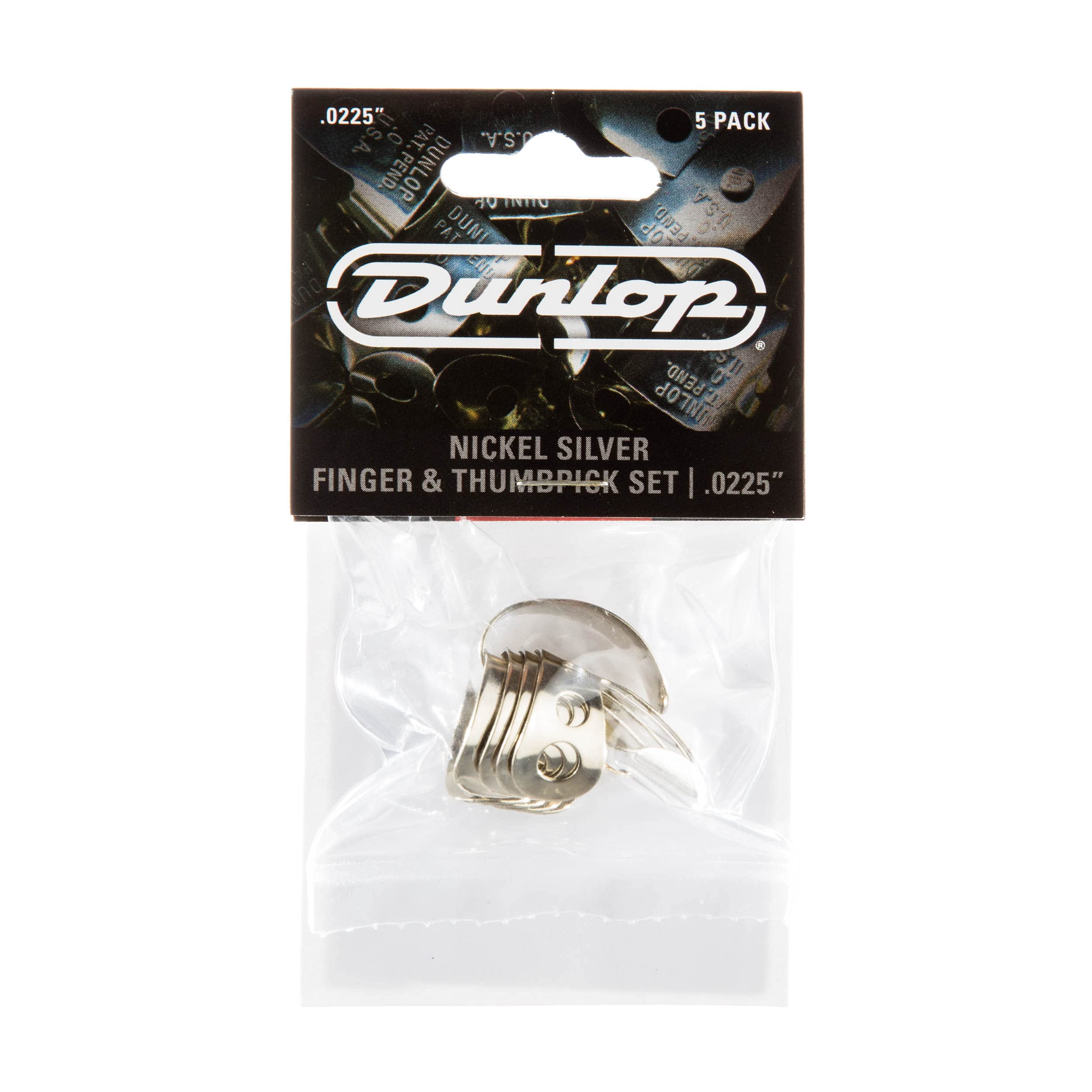 Jim Dunlop 33P.0225 Nickel Silver Finger and Thumbpick Player Pack (Pack of 5)