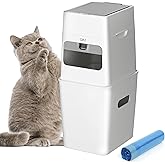 GKJ Cat Litter Box Waste Disposal System for Odor Control Cat Litter Trash Can | Includes 1 roll of 16 Easy Tear-Off Bags | Diaper Trash Can
