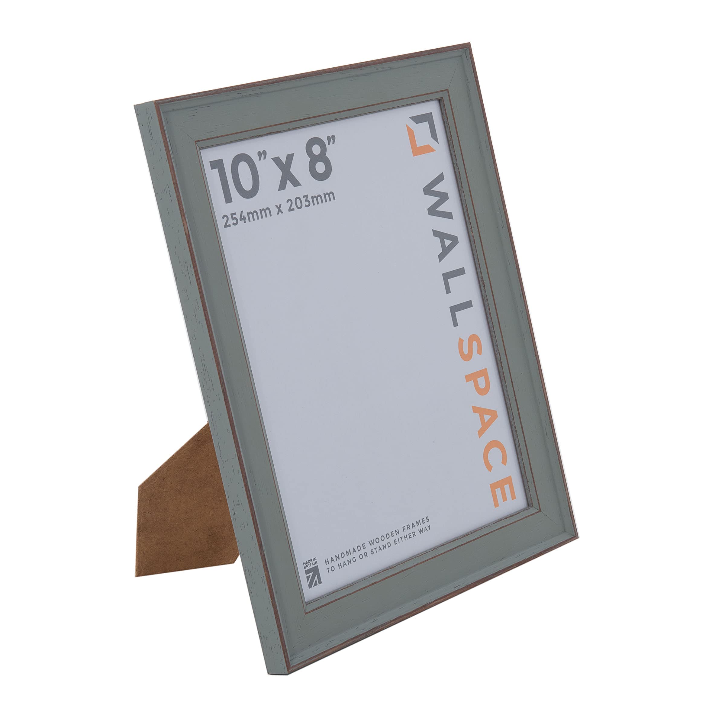 Wall Space Shabby Chic 10x8 Green Picture Frame | Green 8x10 Photo Frame | 10 x 8 inch | 254x203mm | 25.4x20.3cm | Solid Wood Wooden with Real Glass | Handmade in UK — image 1