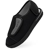 TemHot Diabetic Shoes for Men Women, Extra Wide Slippers for Swollen Feet, Wide Toe Box Adjustable Walking Shoes for Elderly, Comfort Home Hospital Slip on Slippers for Indoor Outdoor, Foot pain Relief