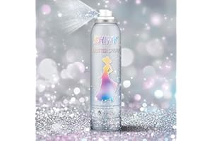 UAOE Silver Glitter Spray for Hair and Body,Holographic Body Glitter Spray,Quick-drying Glitter Hairspray for Women,Suitable 