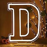 attneon Letter D Neon Sign,Letter Lights 26