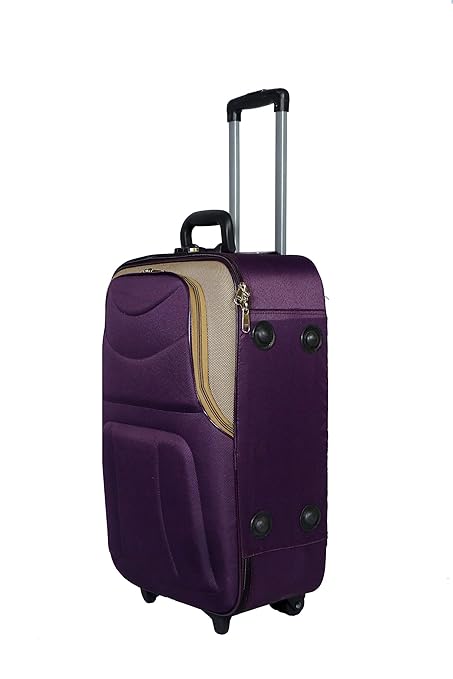 New Jersey Travellers Polyester Purple and Beige Softside Trolley\Tourist\Travel Luggage (60 cm)