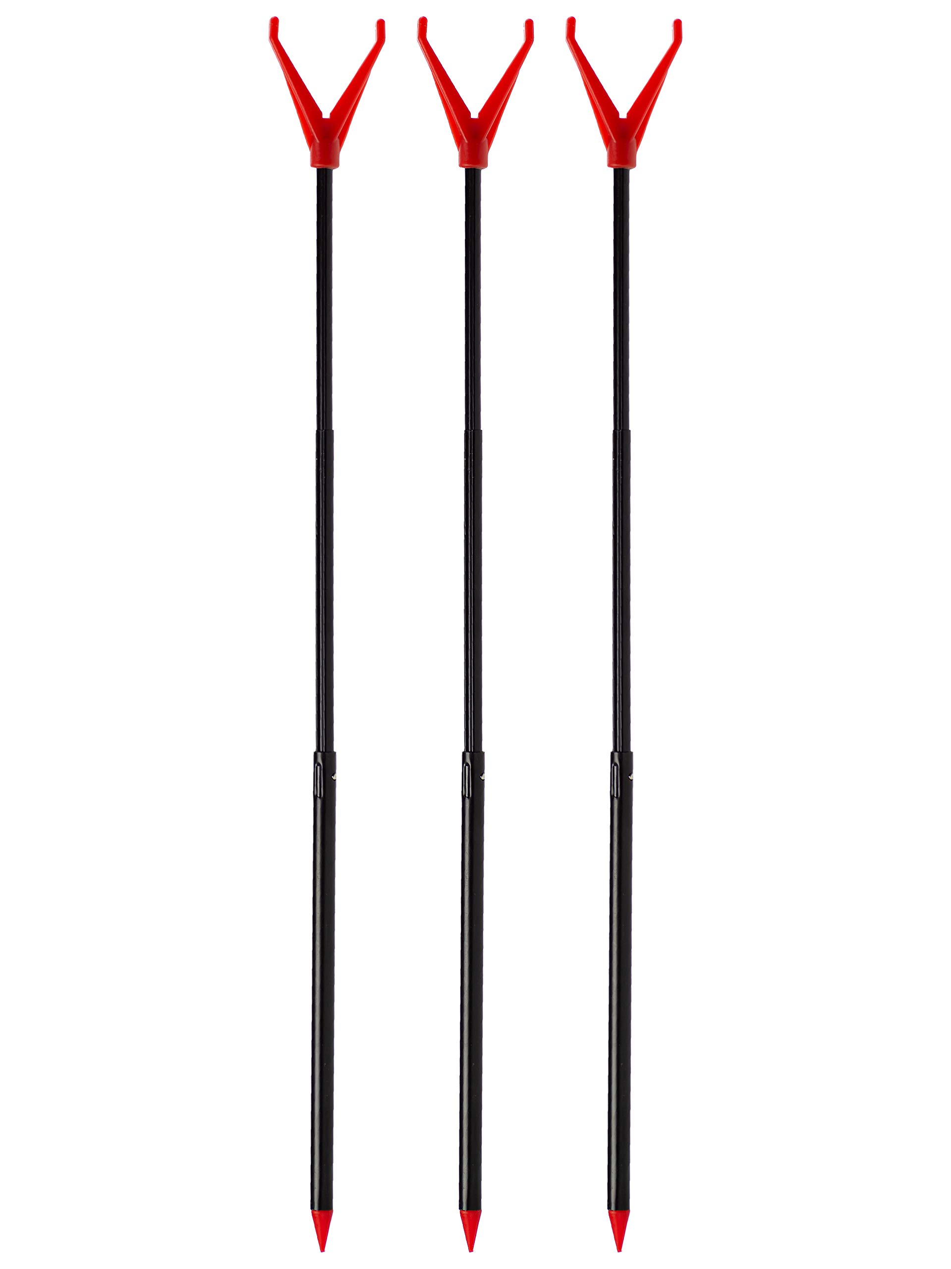 Zite Fishing Telescopic Rod Holder Set 30-75 cm – 3 Pieces Rod Stand Fishing Rod Holder – V Rod Rest Line Groove Notch