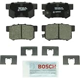BOSCH BC536 QuietCast Premium Ceramic Disc Brake Pad Set - Rear | Compatible with Select Acura CL, EL, Integra, Legend, RDX, RL, TL; Honda Civic, CR-V, Element, Odyssey; Isuzu Oasis