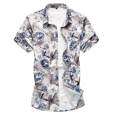 Amazon Co Jp Angelo 花柄シャツ メンズ ワイシャツ 夏シャツ 細身