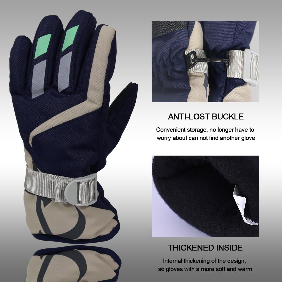 YR.Lover Children Ski Gloves Winter Warm Outdoor Riding Thickening Gloves(2-4Y): Clothing