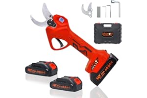 Pikasola Electric Pruning Shears, Cordless Pruner with (1.6 Inch) Diameter, Electric Pruner include Finger Protection Function, Battery Pruner for Tree Branch, Garden.