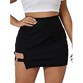 Milumia Women's Plus Size Casual Cut Out Side Stretchy Skinny Bodycon Mini Skirt