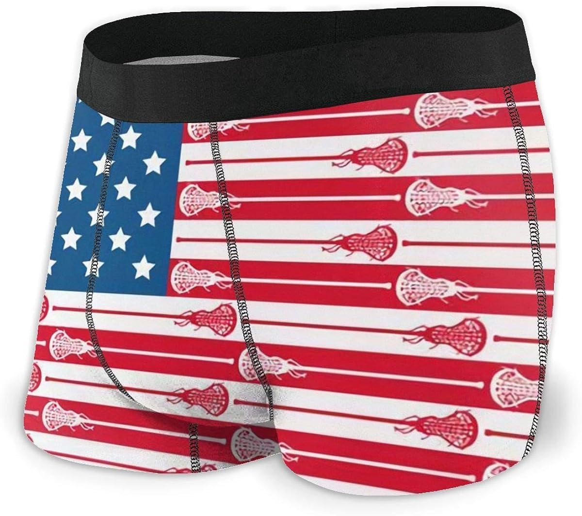Nancyint Boxer Briefs Winter USA Lacrosse Sticks Flag Mens Underwear