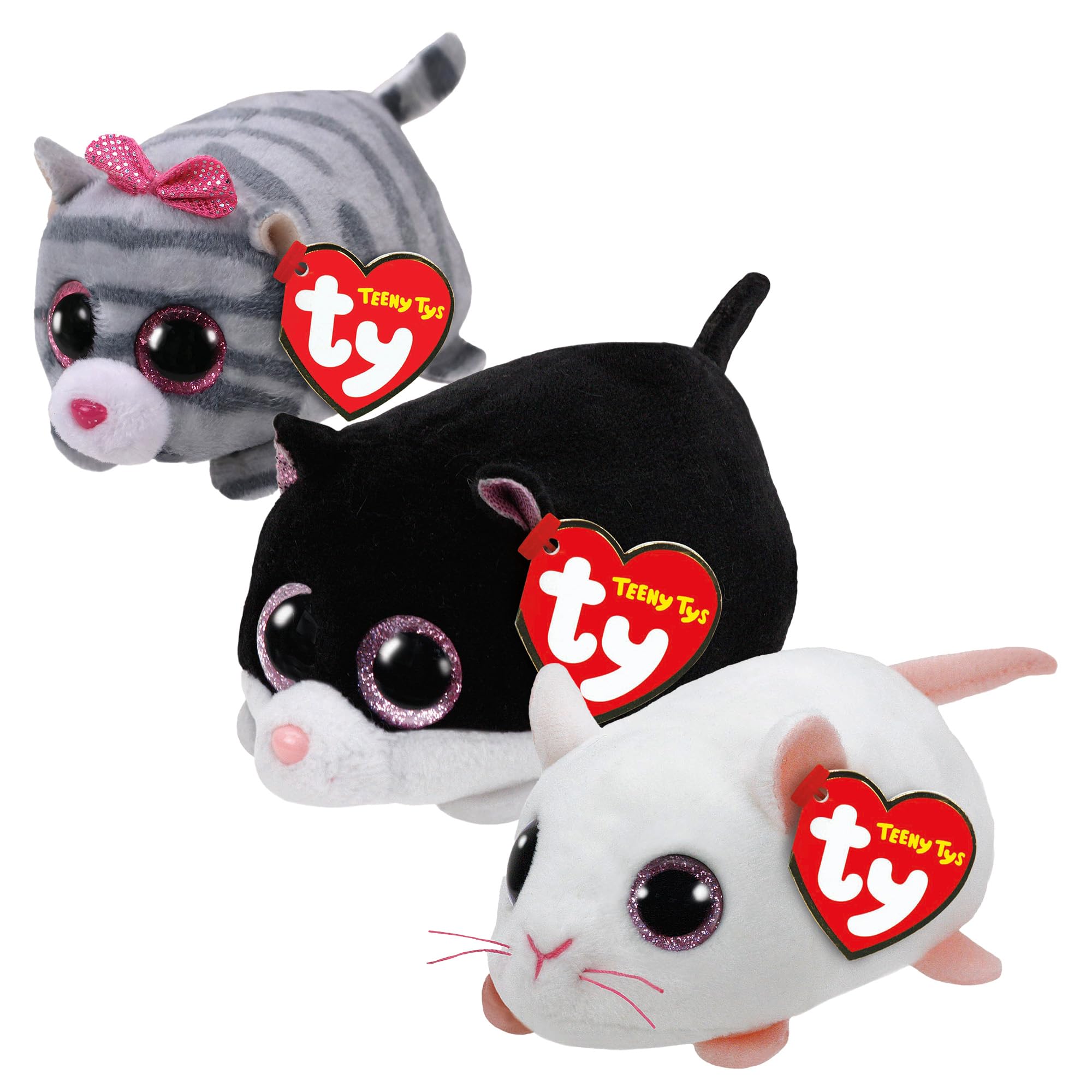 TY Cara, Anna & Cassie Teeny Multipack - Squishy Beanie Baby Soft Plush Toys - Collectible Cuddly Stuffed Teddy