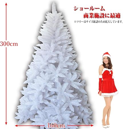 Amazon 最高級リッチ大型クリスマスツリー300cm ホワイトヌードツリー 本物そっくり モミの木が純白で構成され１本１本細かく本物と見間違うような臨場感のあるツリーです ショールームなど最適 ドイツ ベルギー輸出専用 Tca12 040w 30 M クリスマスツリー