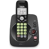 VTech VG134-11 DECT 6.0 Cordless Phone- Black | Digital Answering System, Full-Duplex Speakerphone, Backlit Keypad &amp; Display, Caller ID/Call Waiting