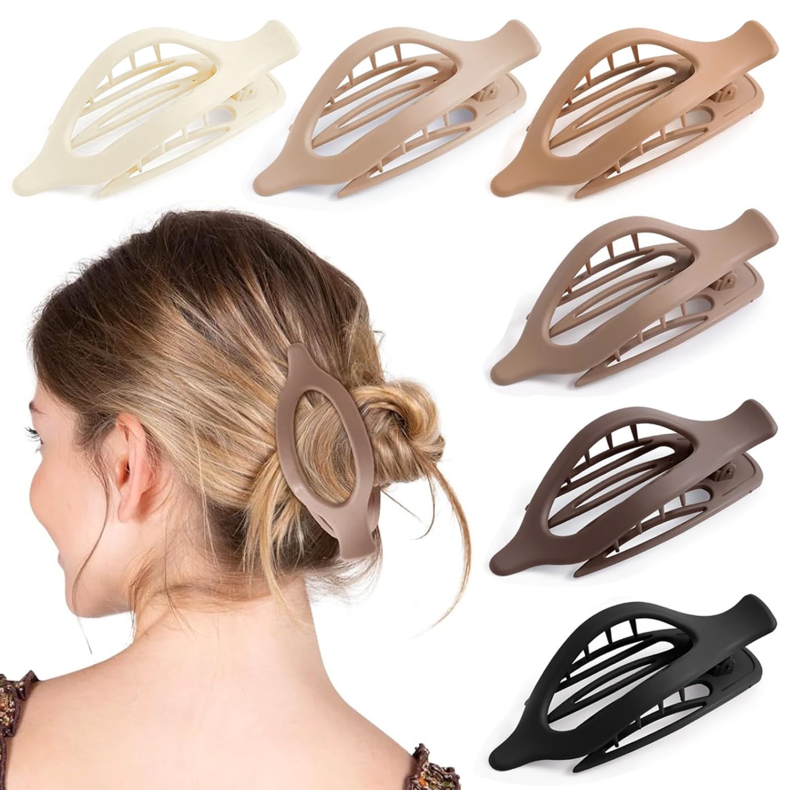 Non-Slip Hair Claws Black Hair Clips Large Hair Claw Clip Hair Clips for Thick Hair Women Hair Accessories for Women and Girls (HairclawLF)