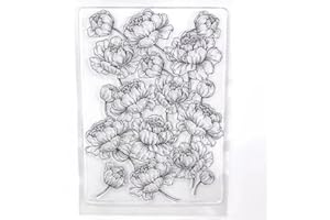 WOOYANGFUN Welcome to Joyful Home 1pc Flower Background Clear Stamp for Card Making Decoration and Scrapbooking