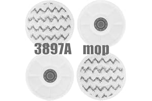 PIGUOAT 4 Pack 3897A Pads Fit for Bissell SpinWave SmartSteam Scrubbing Steam Mop Cleaner 3712W 3897A Rotating Mop Pads(4 Scrub Mop)
