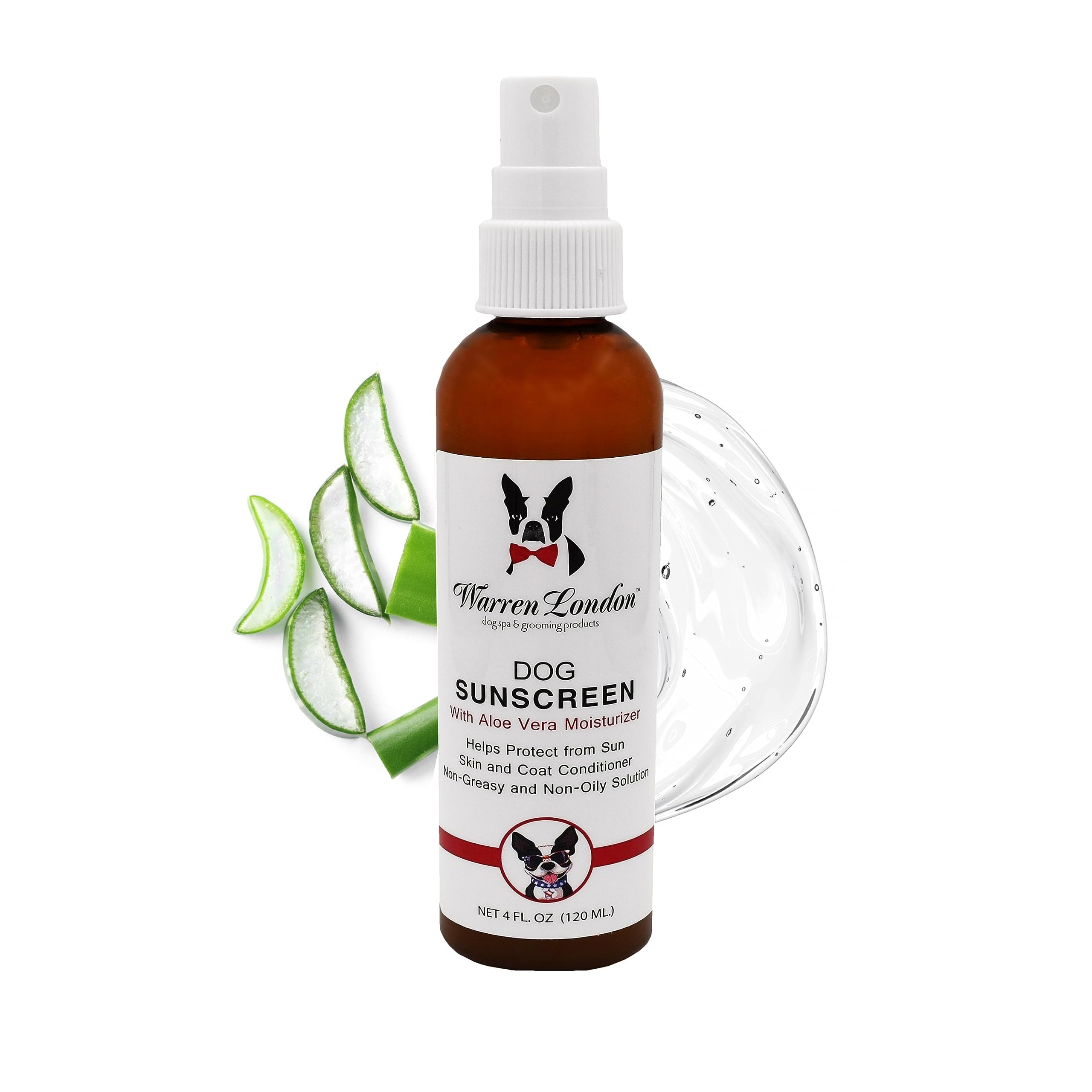 Warren London Dog Sunscreen with Aloe Vera Moisturizer, 120 ml