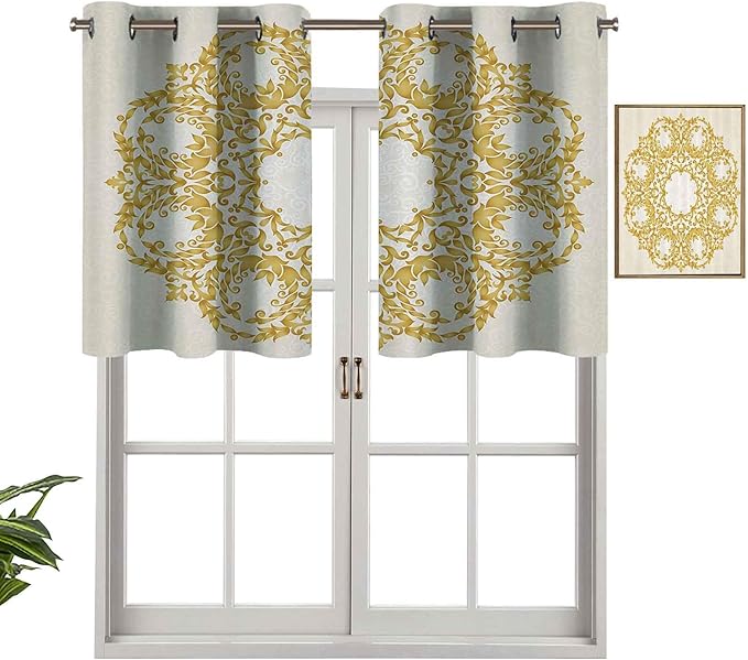 Hiiiman Cortinas con ojales y ojales, círculo redondo de color dorado