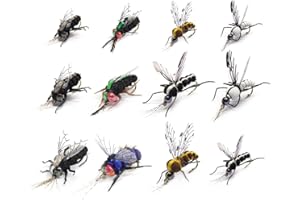 YZD Fly Fishing Flies Collection Premium Realstic Trout Flies Dry Fly Assortment Flyfishing Flys Lures Kits…
