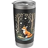 Peaceful Fox In Forest With Melody Of Nature Stainless Steel Insulated Tumbler
