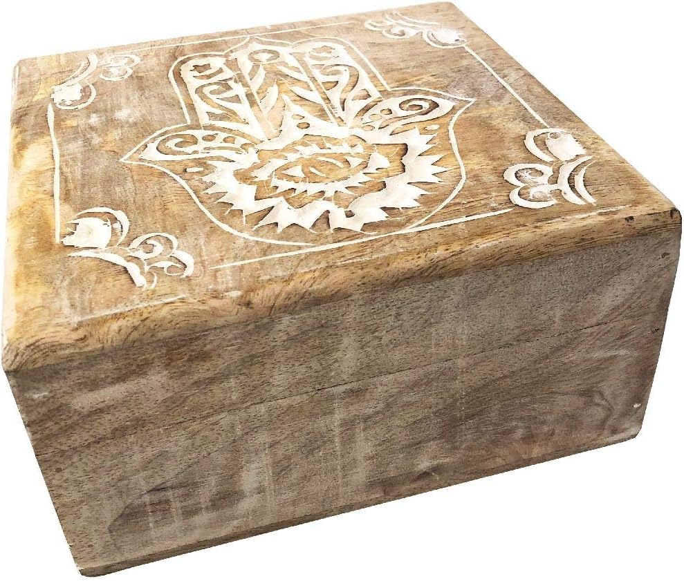 Zen et Ethnica - Caja de Madera para la Mano de la Fátima (tamaño Grande): Amazon.es: Hogar