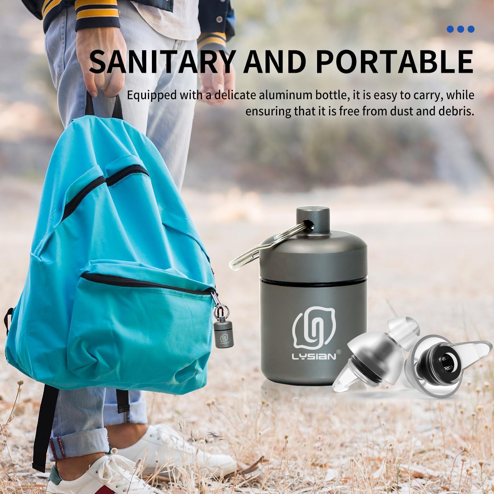 LYSIAN High Fidelity Concert Ear Plugs for Music- 2 Pairs Reusable Musicians Earplugs for Noise Cancelling, Concert Festivals, Drummers, DJS, Raves, Games -23dB