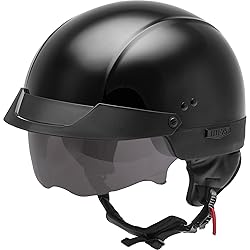 GMAX HH-75 Half Helmet (Black, Small) - FMVSS 218