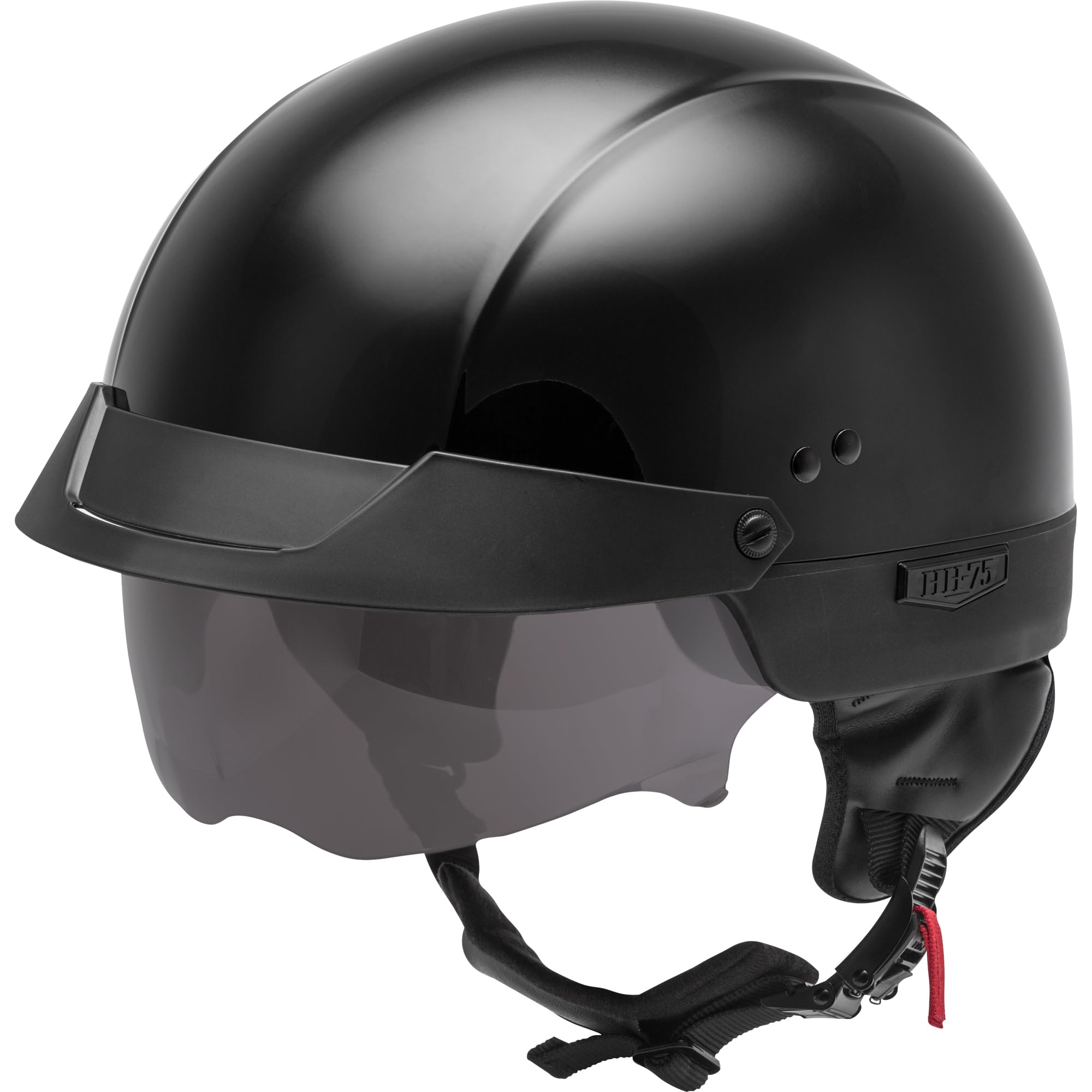 GMAX HH-75 Half Helmet (Black, Small) - FMVSS 218