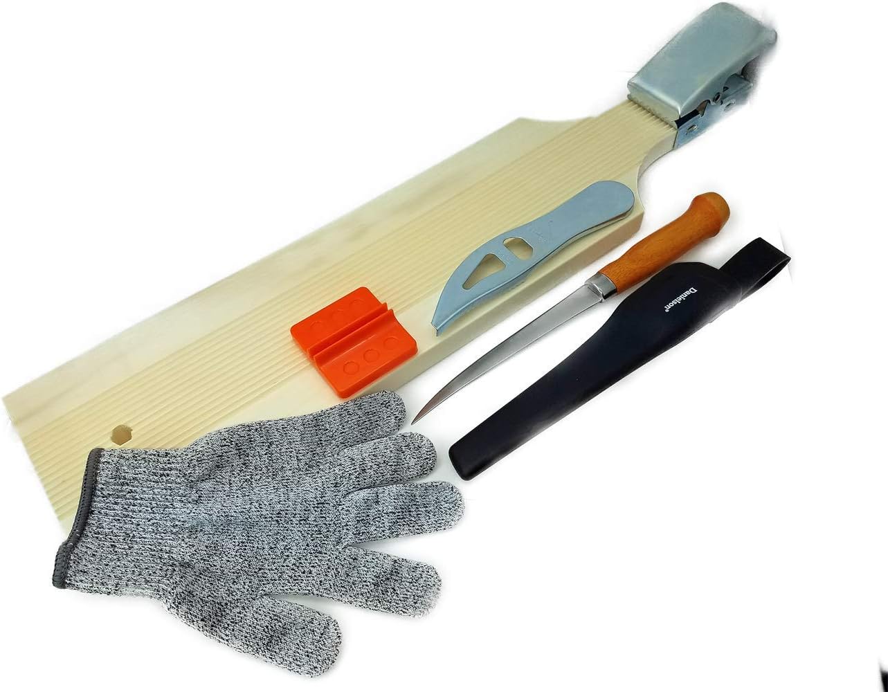 fish filleting board with clamp