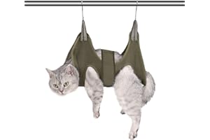 ATO-DJCX Cat Grooming Hammock Harness for Small Dogs,Pet Hammock Restraint Bag,Dog Grooming Sling for Trimming Nail and Ear/E