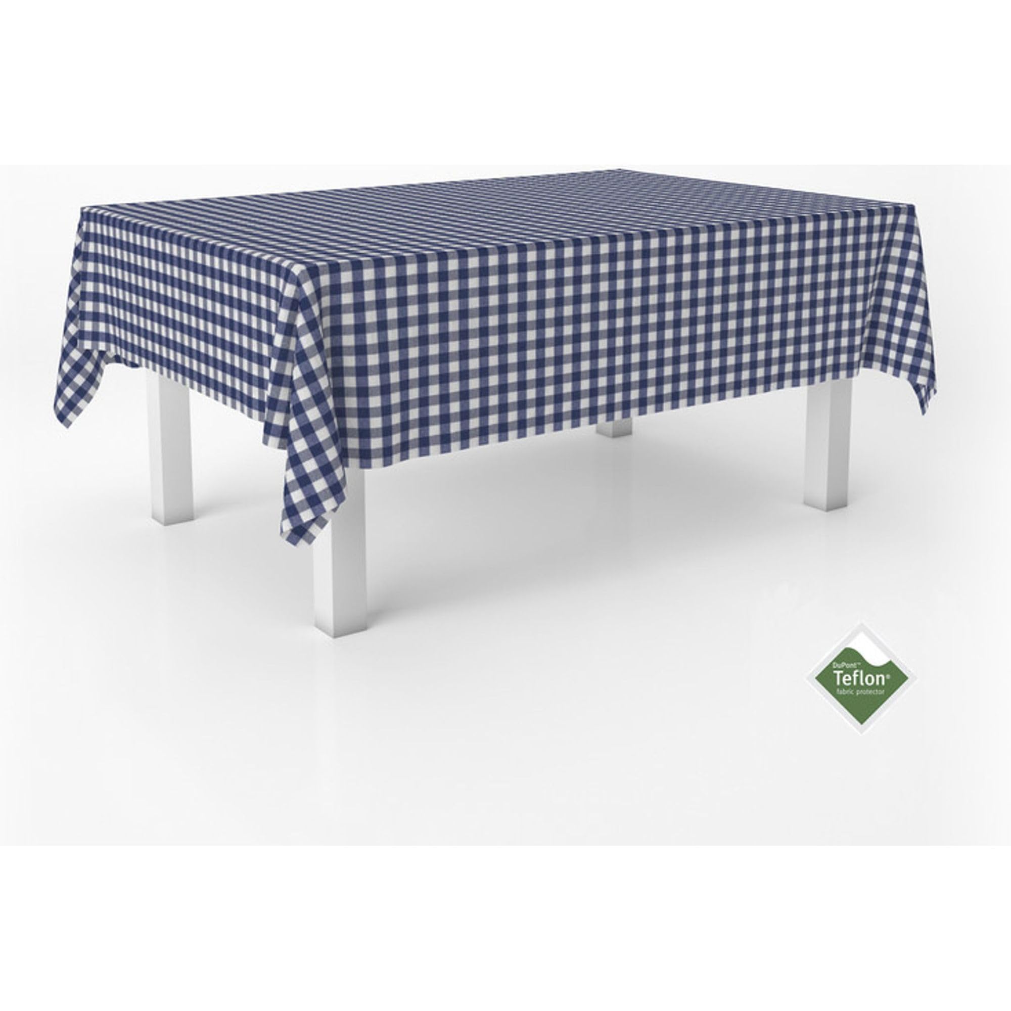 ECOMMERC3 | Stain Resistant Vichy Tablecloth for Rectangular Table Size 180 x 140 cm - Vichy Tablecloth Extra Soft and Waterproof Touch Navy