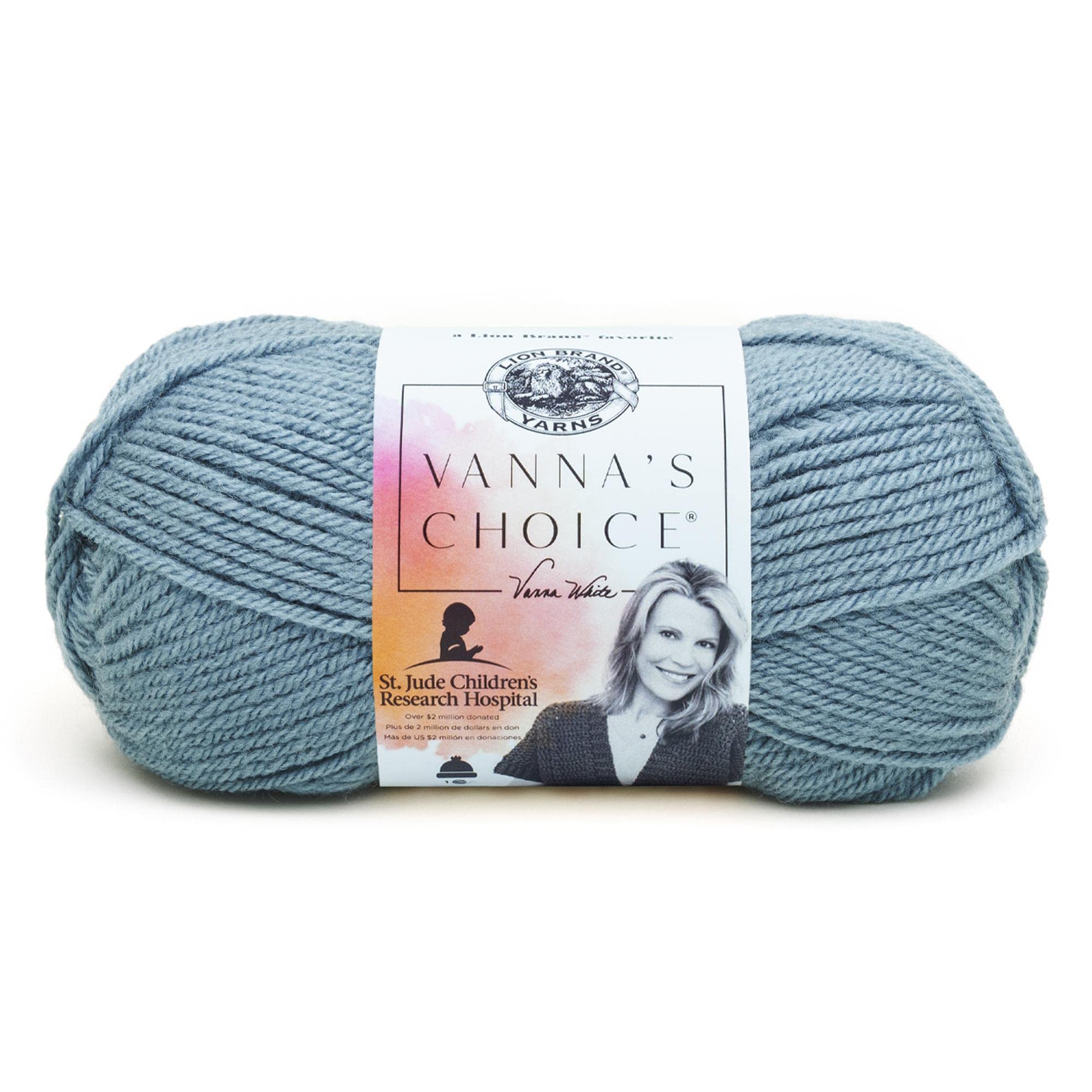 Lion Brand Yarn Vanna's Choice, Aran Weight Yarn for Knitting, Crochet, and Crafts, Dusty Blue, 1 Pack โ image 1