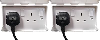 BabySecurity Double Electric Plug Socket Cover 2 Pack White UK 3 Pin
