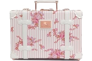 Unitravel Baby Keepsake Case, 13" Handmade Memory Storage Box, Newborn Keepsake Box, Vintage Suitcase for Baby Shower, Baptism, Naming Ceremony or Birthday (floral)