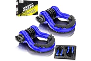 AUTOBOTS Bow Shackles 3/4" D Ring Shackle (2 Pack), 48,000Ib Break Strength with 7/8" Pin, 2 Isolator and 4 Washers Kit for O
