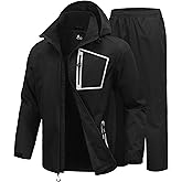 SWISSWELL Men's Rain Suits High Visibility Reflective Motorcycle Rain Gear Waterproof Breathable Jacket and Pants