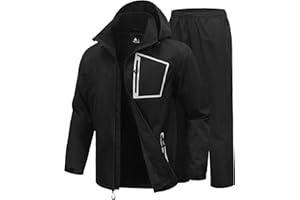 SWISSWELL Men's Rain Suits High Visibility Reflective Motorcycle Rain Gear Waterproof Breathable Jacket and Pants