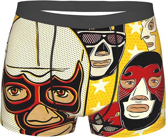 Amazon Co Jp おしゃれ メンズ ボクサーパンツ イラスト ルチャリブレ 2 吸汗速乾 通気 抗菌防臭加工 メンズ下着 若いセクシー アンダーウェア オーダー可 服 ファッション小物
