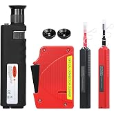 4-Pack Fiber Optic Microscope 400X, Portable Fiber Cleaning Inspection Tool | For 2.5mm SC FC ST &amp; 1.25mm LC Adapter, Fiber Connector Magnifier, LED Light Coaxial Illumination, Fiber Jumper End Cleaning