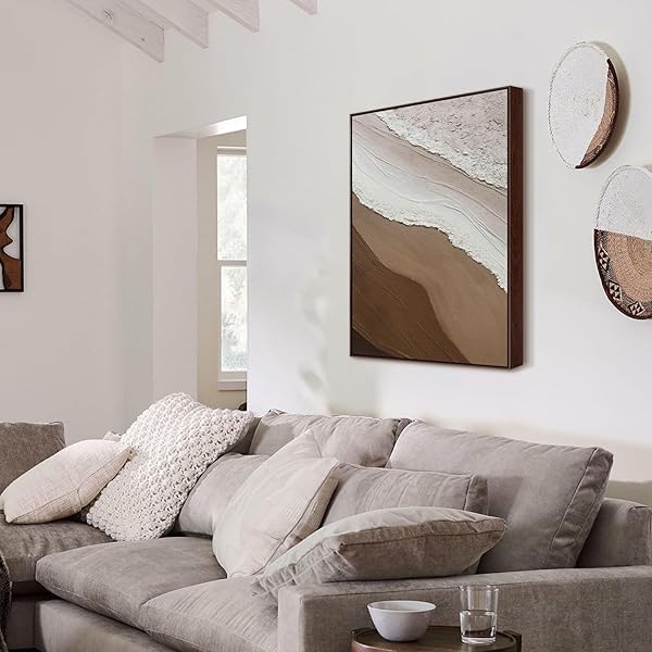 FOLKOR FLOATER FRAME FOR 20X24 CANVAS PAINTINGS, DIY METAL FLOATING FRAME WITH 1.5” DEEP FOR ARTISTS DESIGNERS LANDSCAPE PORTRAIT ARTWORK, MODERN HOME OFFICE WALL DECOR (WALNUT)