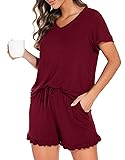 PrinStory Womens Pajamas Set Lounge Sets Short