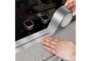 LECUNE Aluminum Foil Tape,Caulk Strip,Self Adhesive Waterproof Repair Duct Tape for Bathtub Bathroom Shower Toilet Kitchen Sink Basin Edge and Wall Sealing (1.18inch x 32.8Ft)