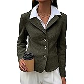 Mina Self 2026 Spring Women's Tweed Blazer Jacket - Cropped Fitted Full Lined Work Casual Outfits