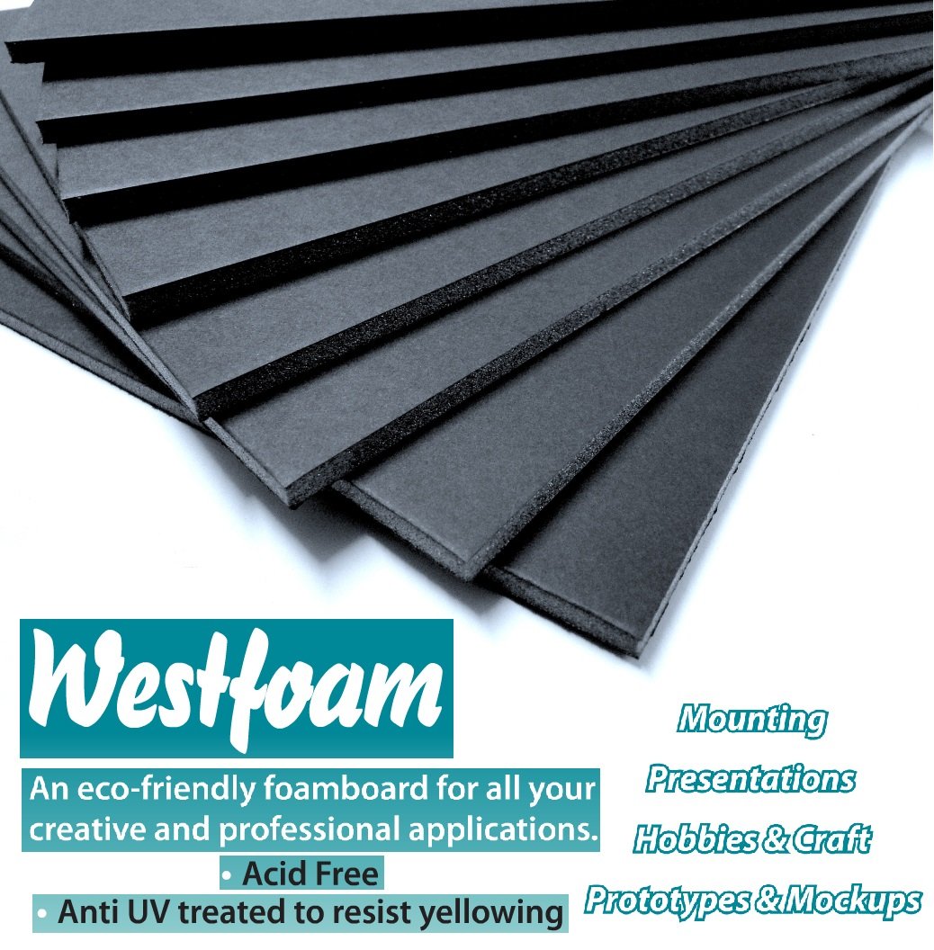 A1 (594mm x 841mm) Black Foam Board Mount Board 5mm Thick Foam Sheet